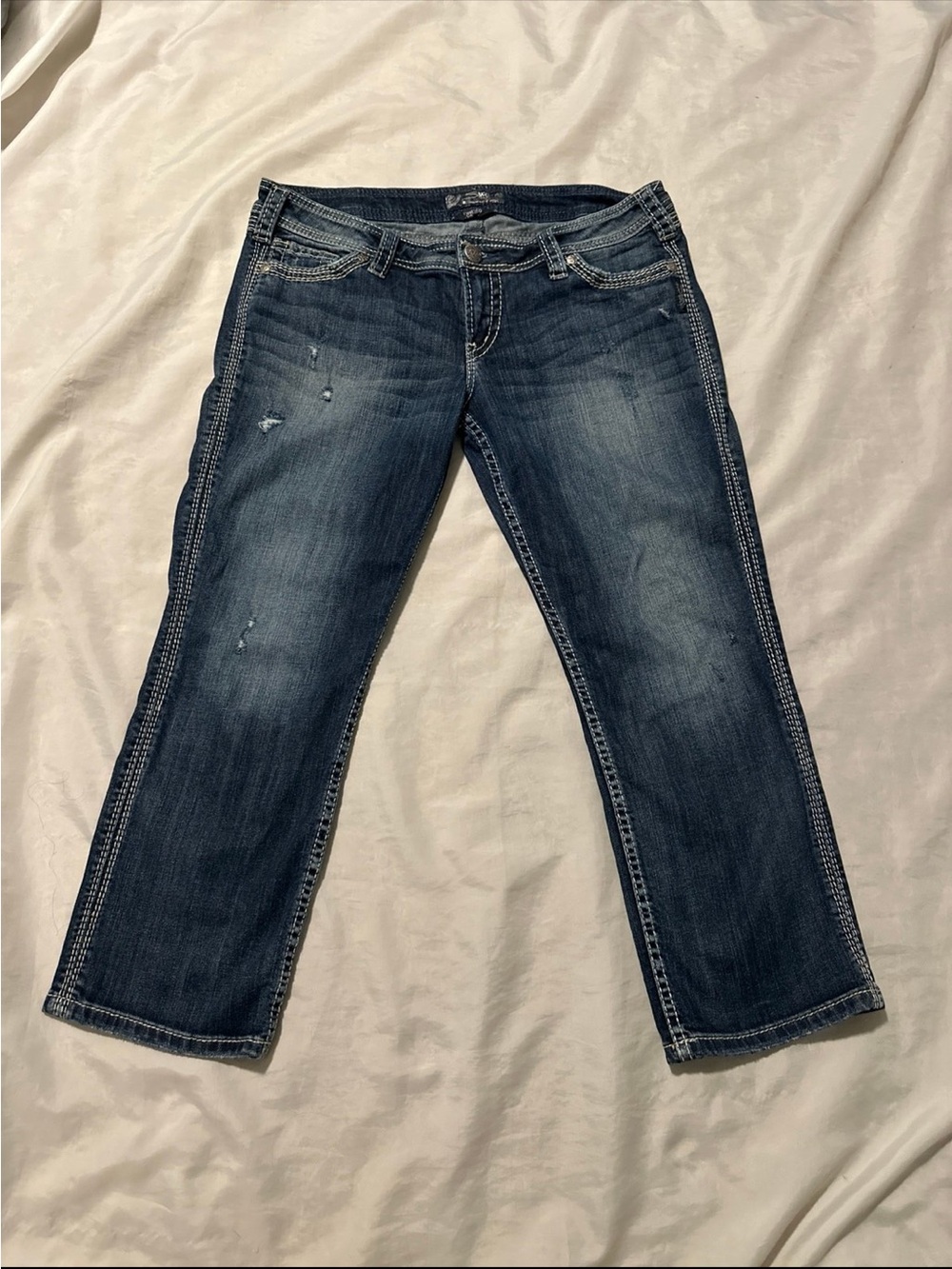 Silver Jeans Co. Twisted Capri Jeans Sz 32